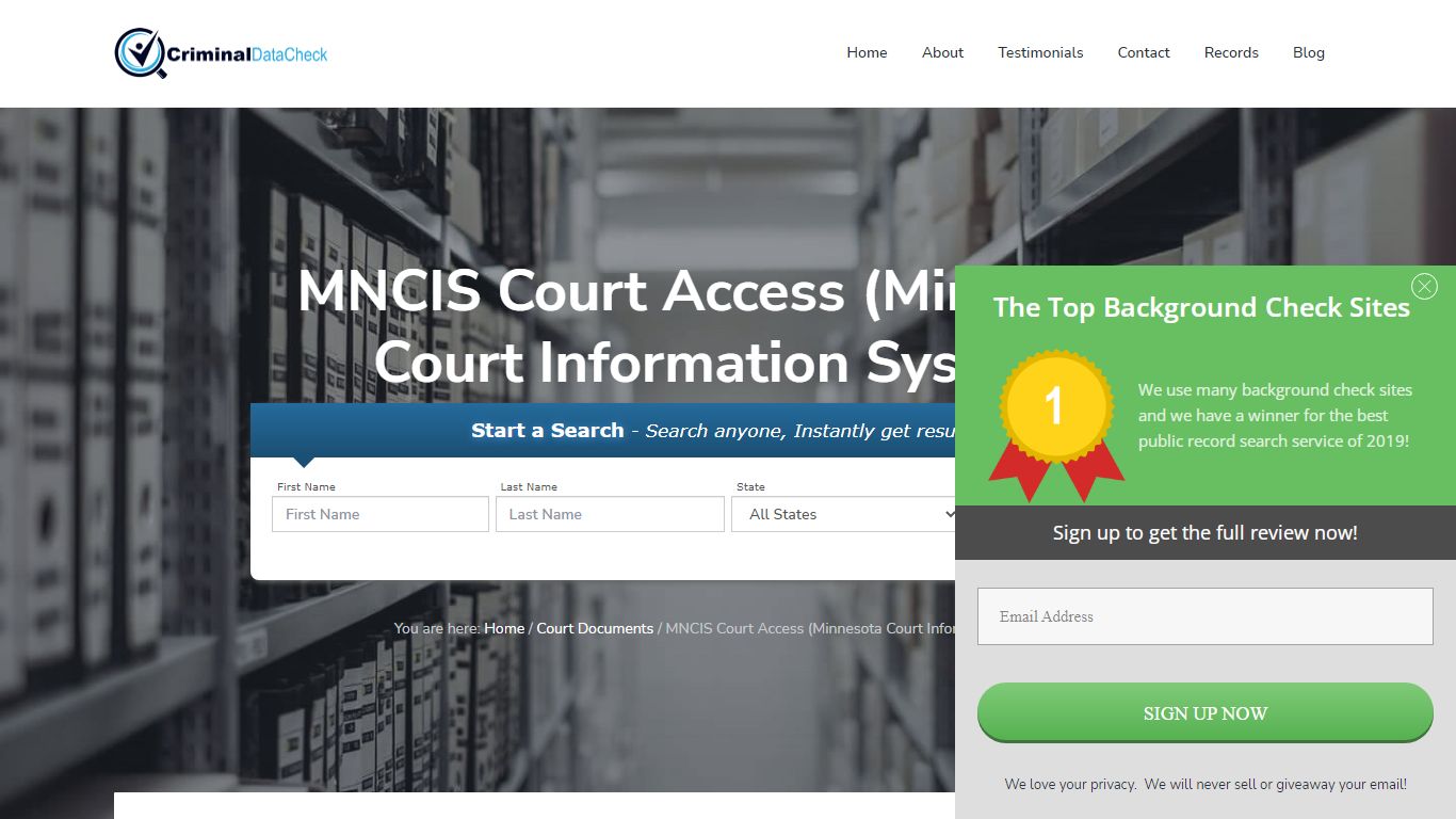 MNCIS Court Access (Minnesota Court Information System)